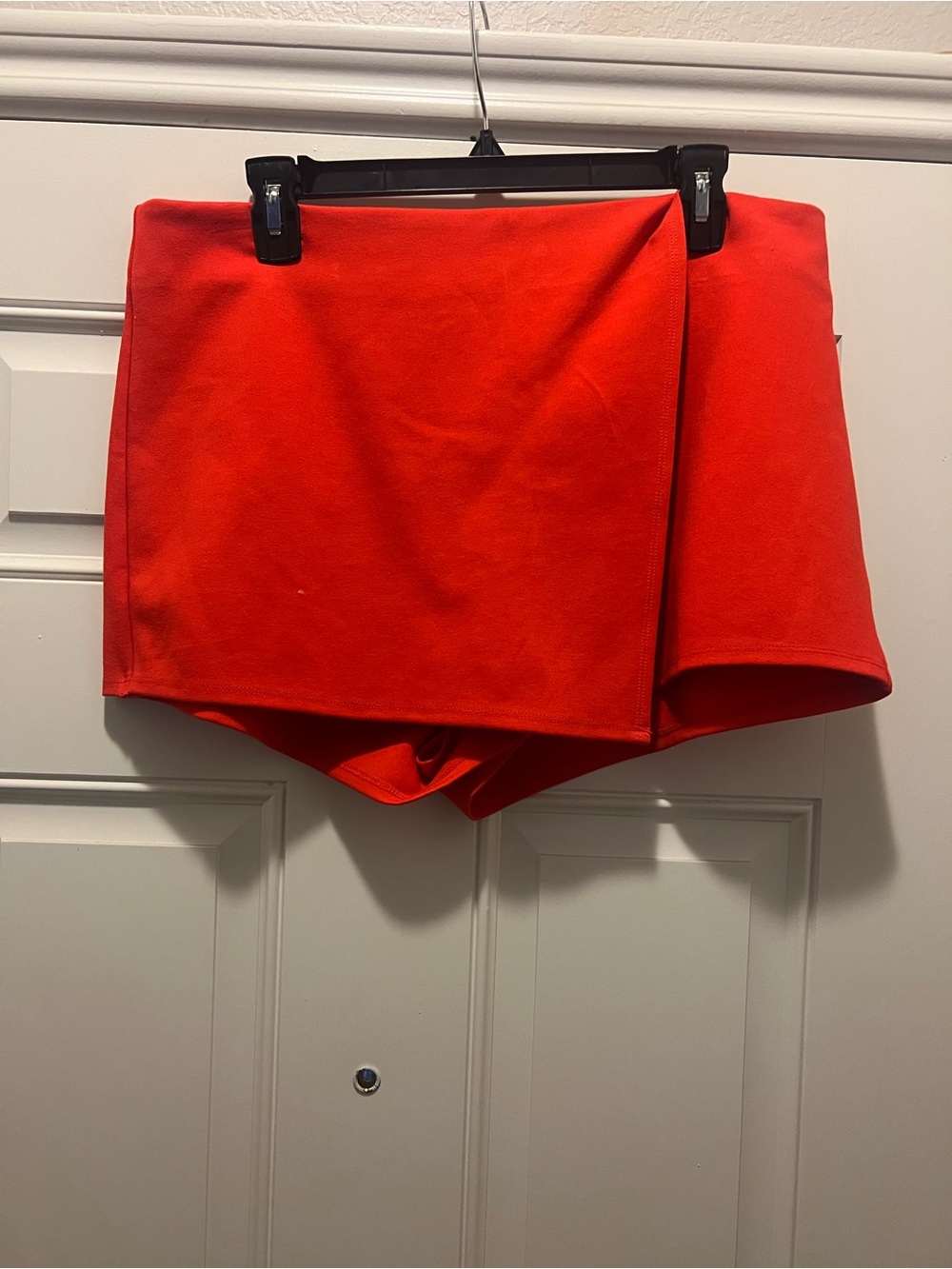 Bright Orange Wrap-Front Skort